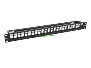 PATCHPANEL NEGRU 1U, 24 PORTURI, PT. ECRANATE