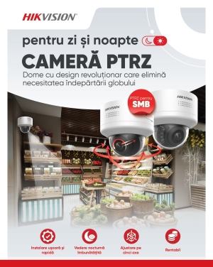 CAMERA IP DOME PTRZ 4MP, IR SI WHITE LIGHT 40M